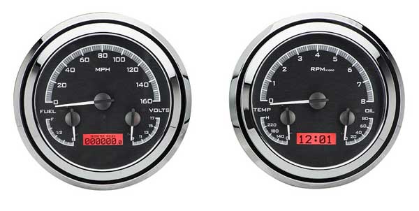 1947-1953 Chevrolet & GMC Truck VHX Instrument Gauge Cluster - Black Face / Red Illumination