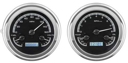 1947-1953 Chevrolet & GMC Truck VHX Instrument Gauge Cluster - Black Face / White Illumination