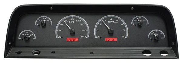 1964-1966 Chevrolet Truck VHX Instrument Gauge Cluster - Black Face / Red Illumination