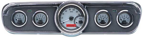 1965-1966 Ford Mustang VHX Instrument Gauge Cluster - Black Face / Red Illumination