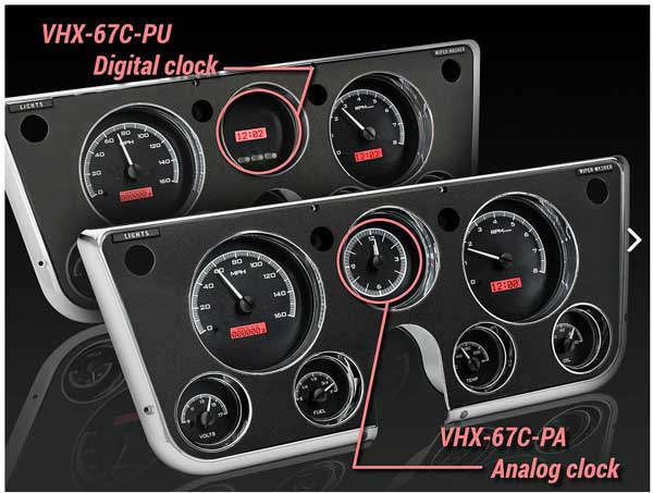 1967-1972 Chevrolet & GMC Truck VHX Instrument Gauge Cluster - Black Face / Red Illumination